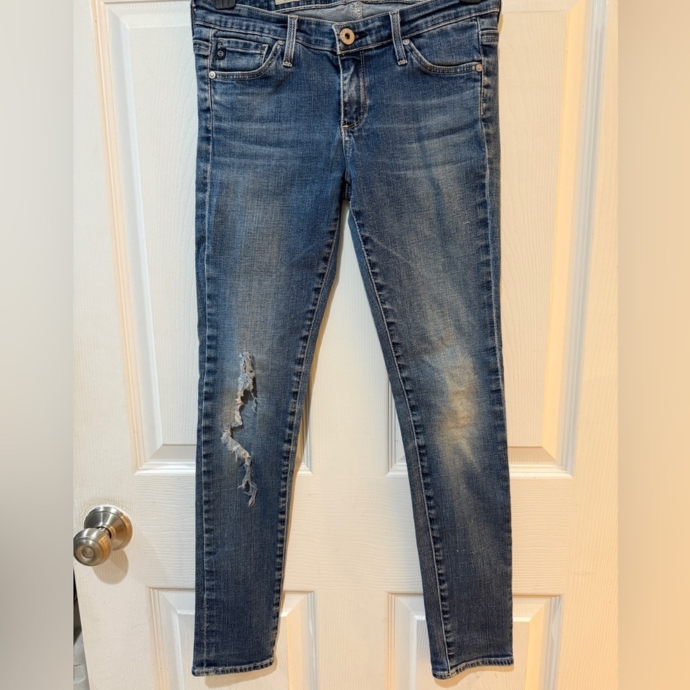 Ag Adriano Goldschmied Blue Legging Ankle Super Skinny Jeans